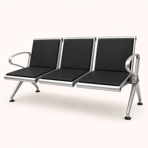 Aero Trio Premium Waiting Bench - Black