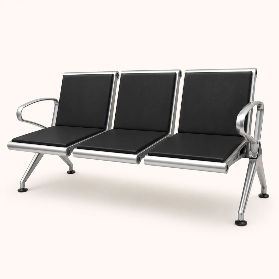 Aero Trio Premium Waiting Bench - Black