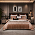 Champagne Stripe Bedding Set