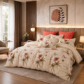 Coral Blossom Duvet Cover Set