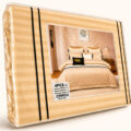 Deep Warm Ivory Stripe Bedding Set