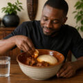 Amber Hearth Ceramic Serving Bowl