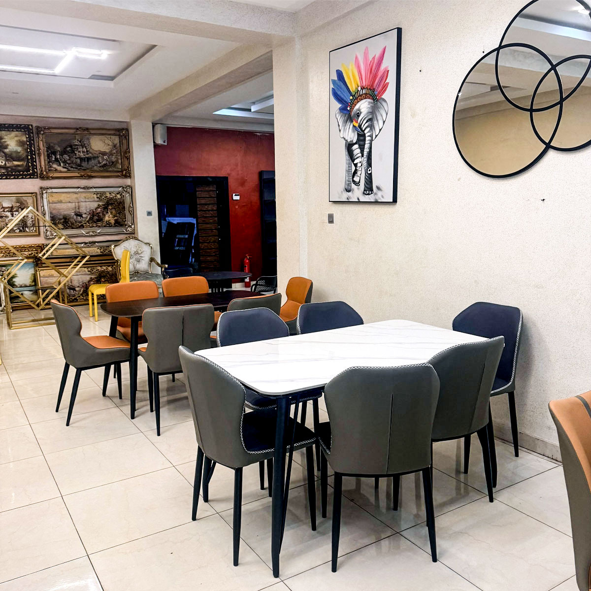 Marble Edge 6-Seater Dining Set
