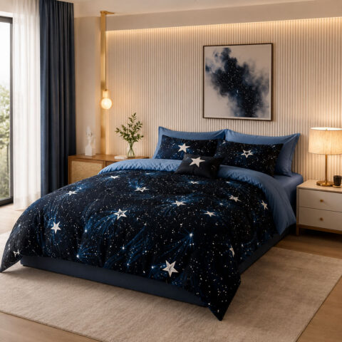 Midnight Galaxy Luxe Duvet Cover Set