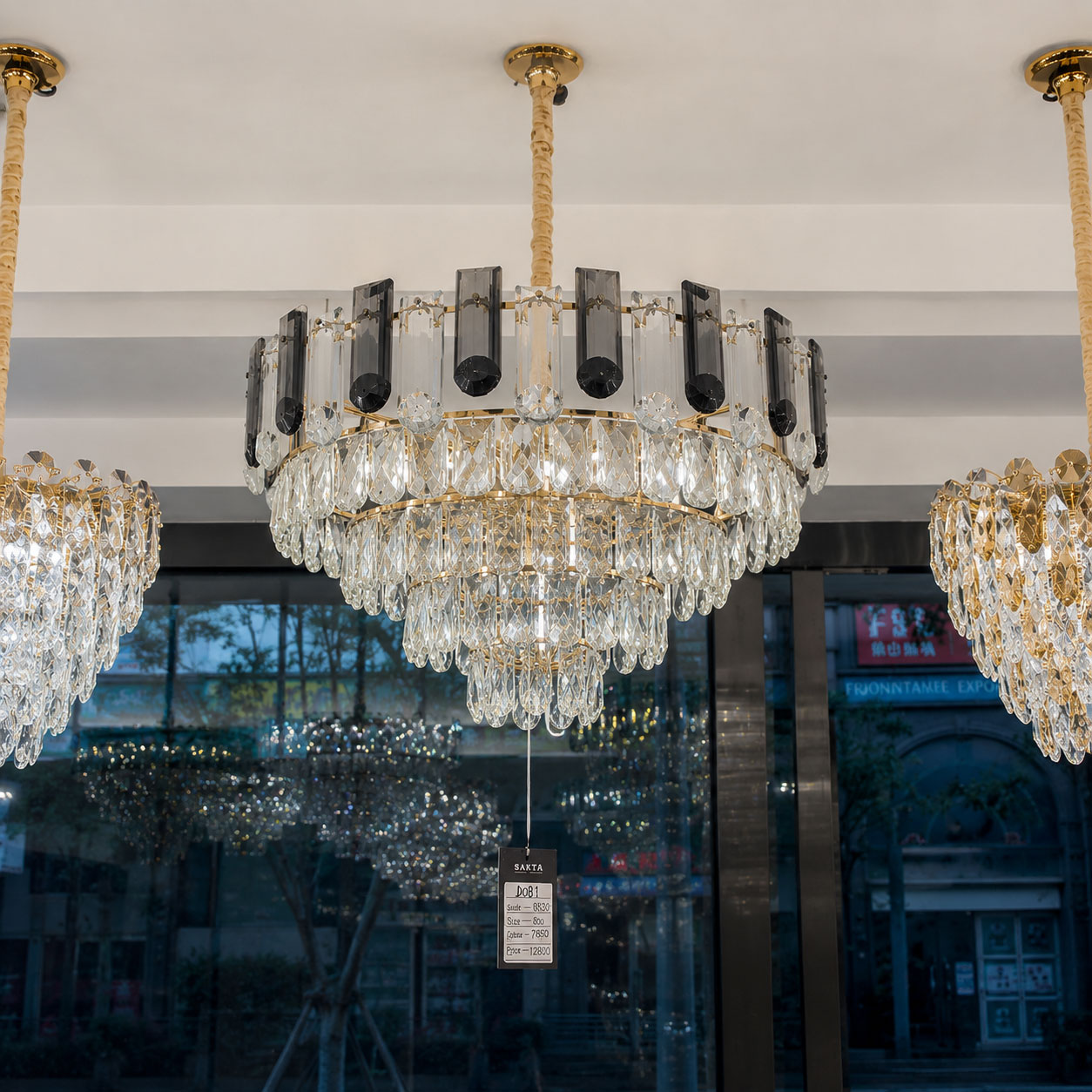 Obsidian Crystal Chandelier