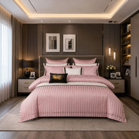 Rose Petal Stripe Bedding Set
