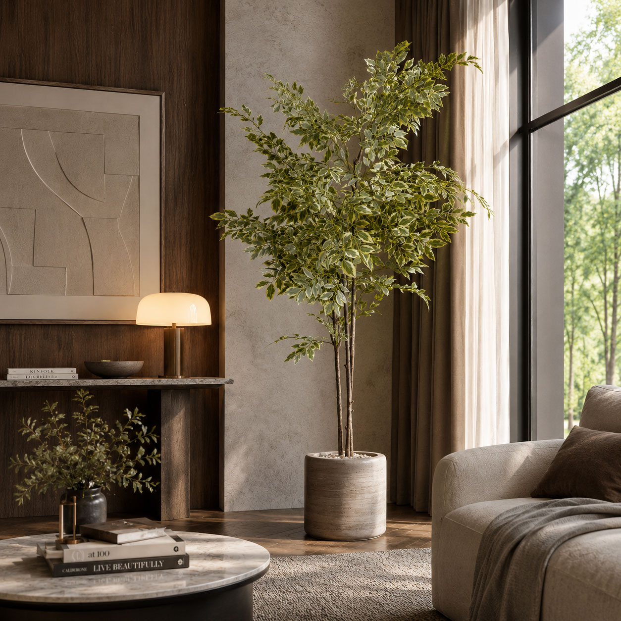 Verdeluxe Variegata Premium Artificial Indoor Tree