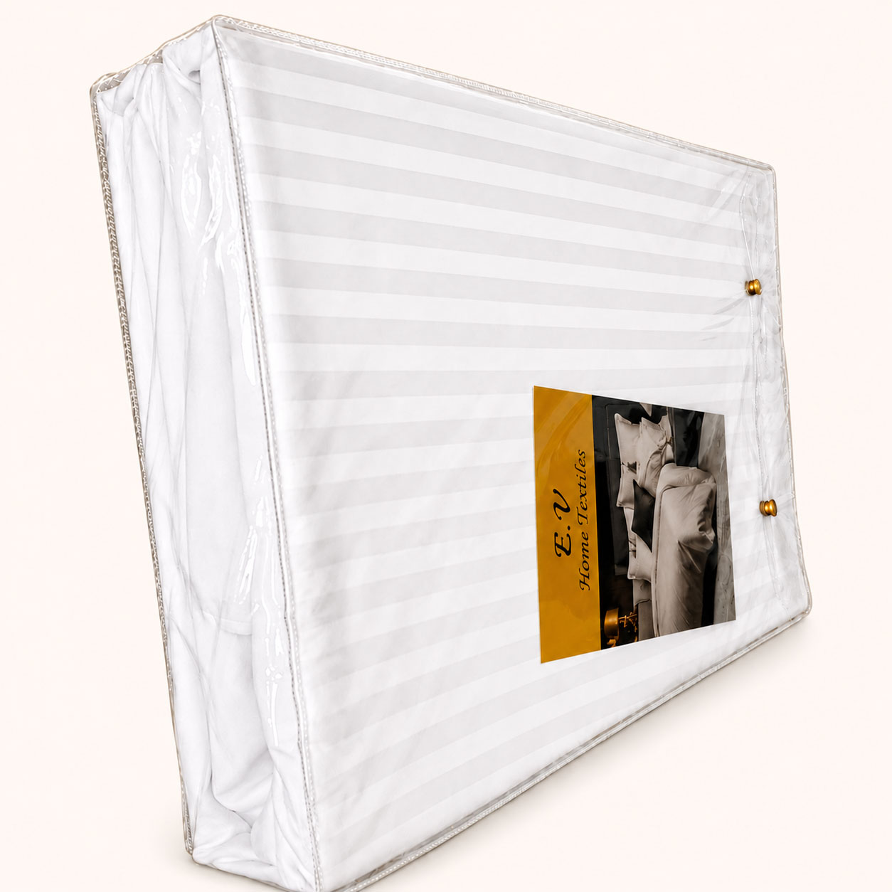 White Pearl Stripe Bedding Set