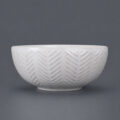 Ivory Chevron Porcelain Bowl