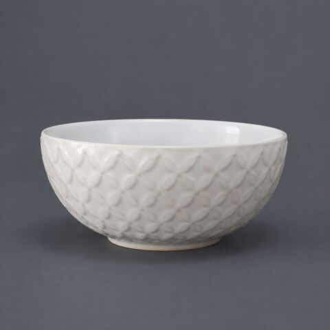 Ivory Lattice Porcelain Bowl