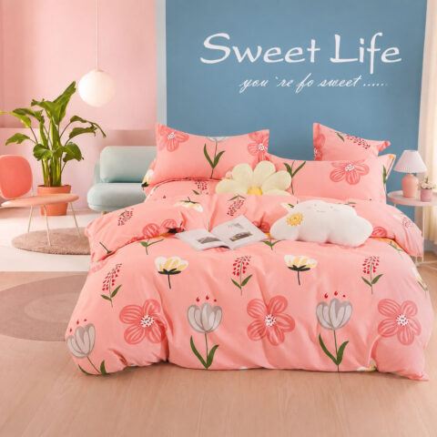Pastel Floral Cotton Bedding Set