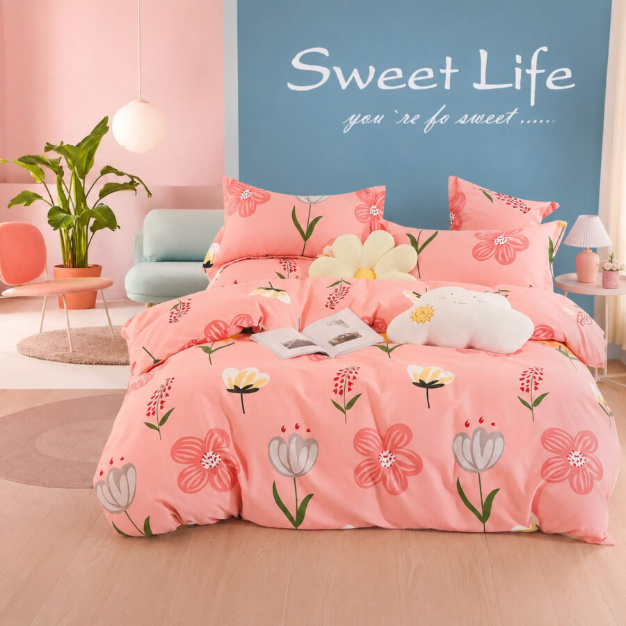 Pastel Floral Cotton Bedding Set
