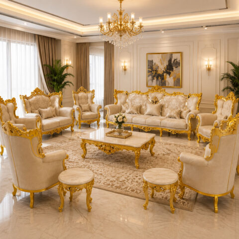 Regal Gold Sofa Set