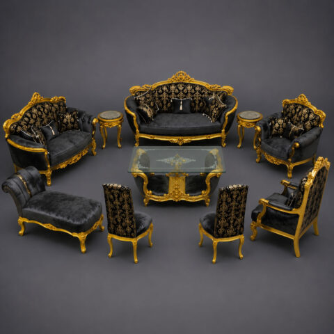 Imperial Noir Royal Sofa Set