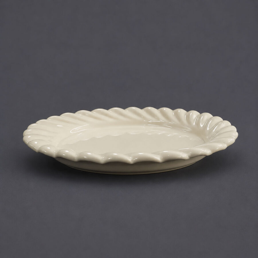Ivory Scallop Porcelain Plate